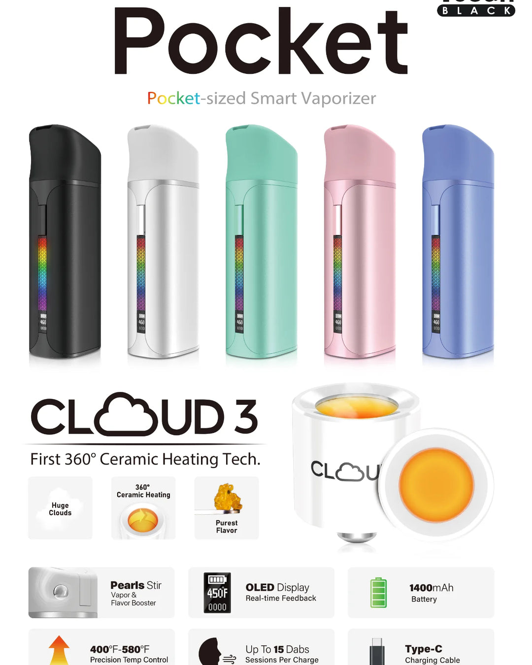 Yocan Black Pocket Concentrate Vaporizer