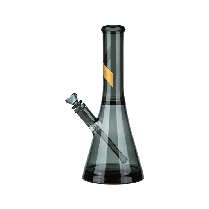 Marley Natural Smoked Glass Water Pipe with Gold Stripe Decal