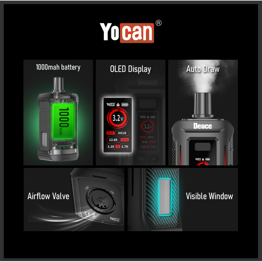 Yocan Deuce 510 Thread Dual Cartridge Battery