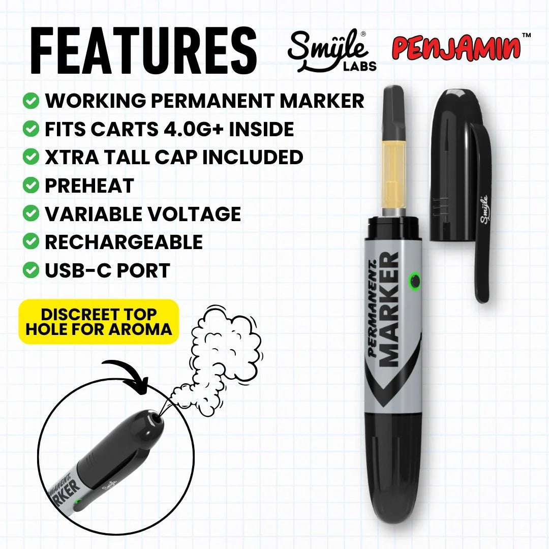 Smyle Labs Permanent Marker Penjamin Cart Battery