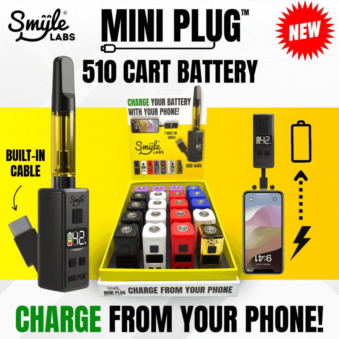 Smyle Mini Plug 510 Cart Battery w/ Built in USB-C Cable - POP of 20