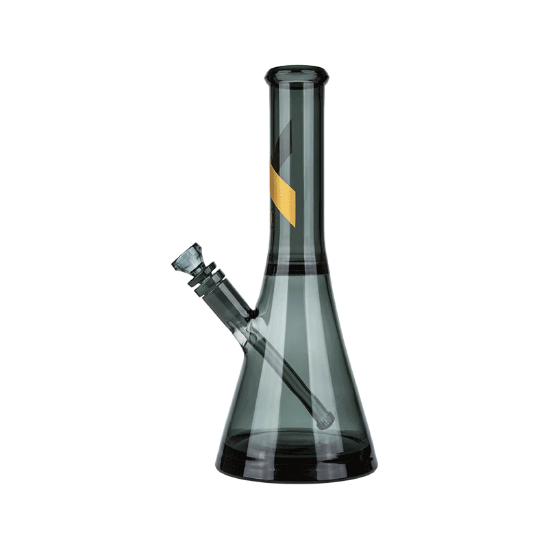 Marley Natural Smoked Glass Water Pipe with Gold Stripe Decal