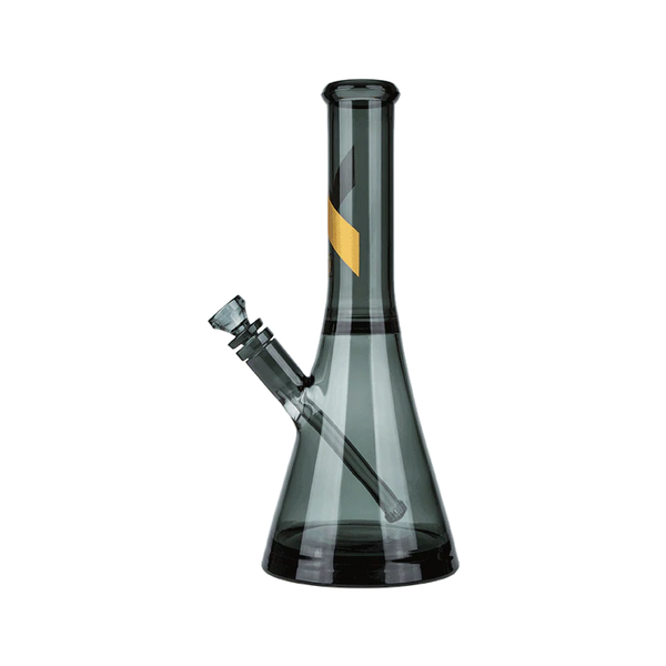 Marley Natural Smoked Glass Water Pipe with Gold Stripe Decal