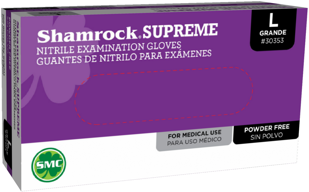 Shamrock Blue Nitrile Powder Free Examination Gloves - Case of 10