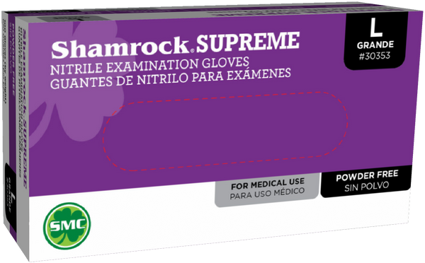 Shamrock Blue Nitrile Powder Free Examination Gloves - Case of 10