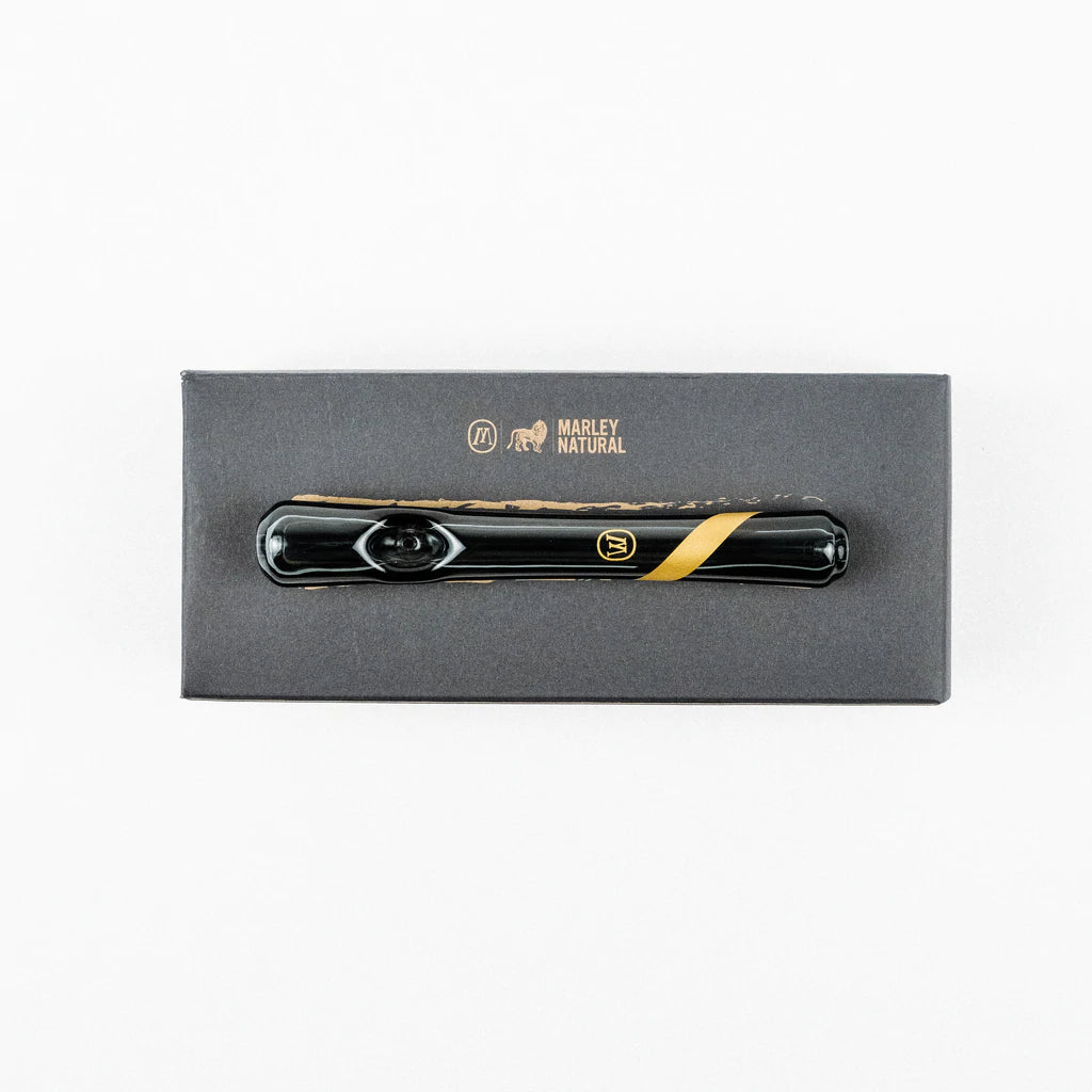 Marley Smoked Glass Steamroller with Gold Stripe Decal