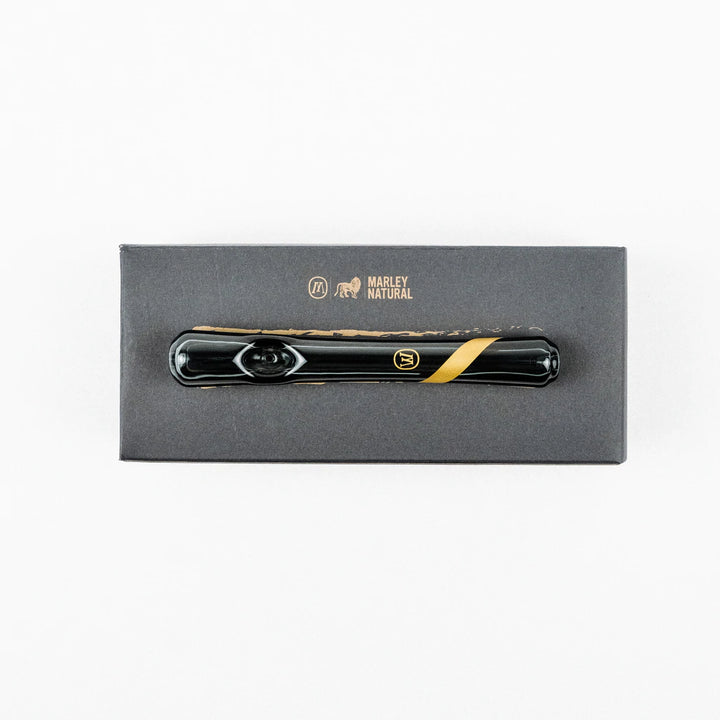 Marley Smoked Glass Steamroller with Gold Stripe Decal