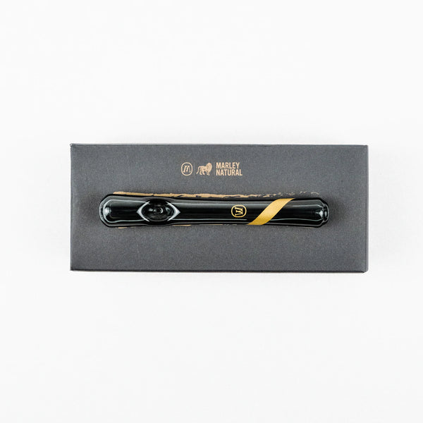 Marley Smoked Glass Steamroller with Gold Stripe Decal