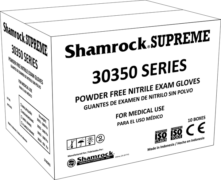 Shamrock Blue Nitrile Powder Free Examination Gloves - Case of 10